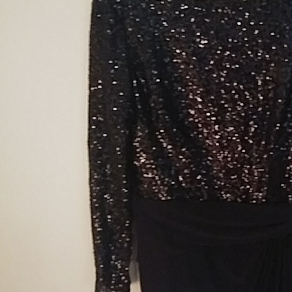 Ralph Lauren Black Sequined Jersey Dress - Picture 3 of 8